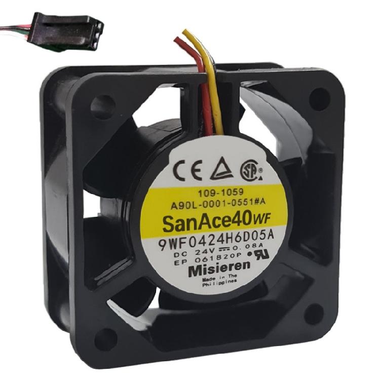 For SanAce40WF DENKI 9WF0424H6D05A 4020 3 Line DC 24V 0.08A FANUC Cooling Fan