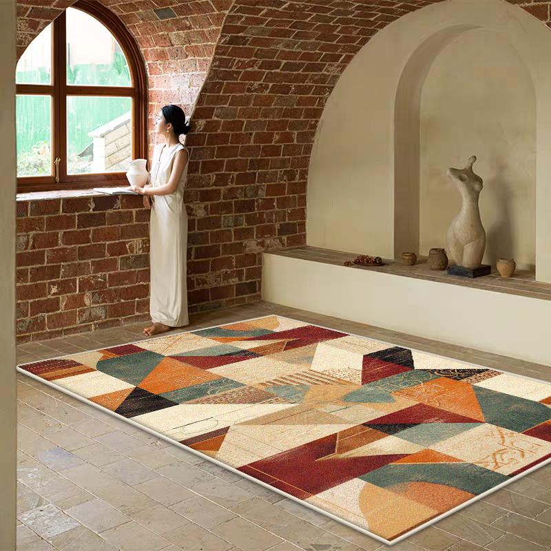 

Big Size Simple Style Decorative Rug for Living Room Non-slip Easy Cleaning Entrance Door Mat Washable Soft Carpet for Rooms 60x90cm