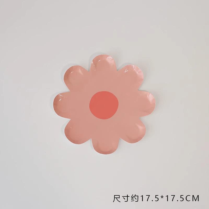 Wind Daisy Disposable Plate Children'S Holiday Party Ornament Birthday Party Cake Paper Plate Decoration