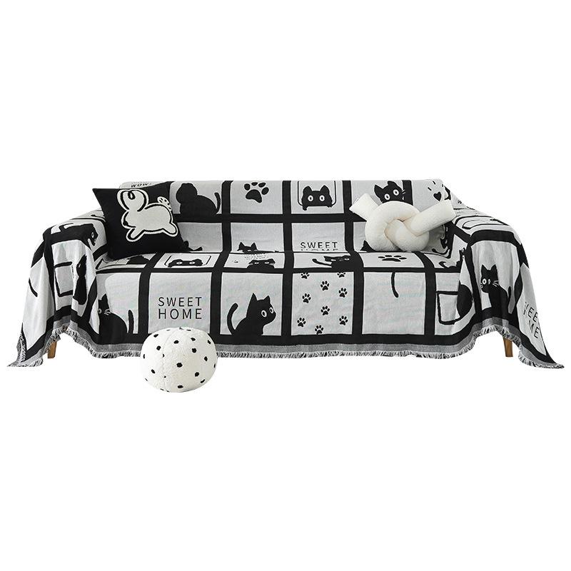 Sofaüberwurf Universal Couchtuch Staubdichter Überzug Anti-Katzenkratzschutzüberzug Sofadecke Teppich Elastischer Jacquard