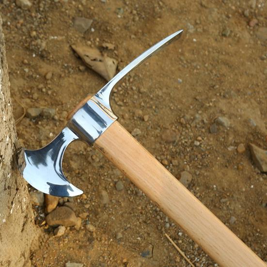 Piccozza a doppia testa in acciaio inossidabile con manico in legno allentare il terreno scavare zappa piccozza multifunzionale attrezzi da giardinaggio
