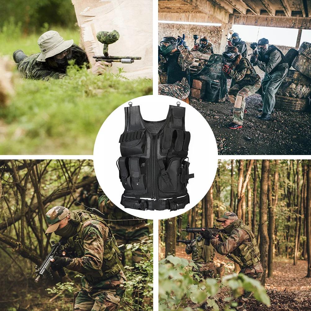 Nylon Molle Vest Multi-Pocket Combat Body Armor Vests Plate Carrier Vest Hunting Outdoor CS Game Airsoft Training Jacket