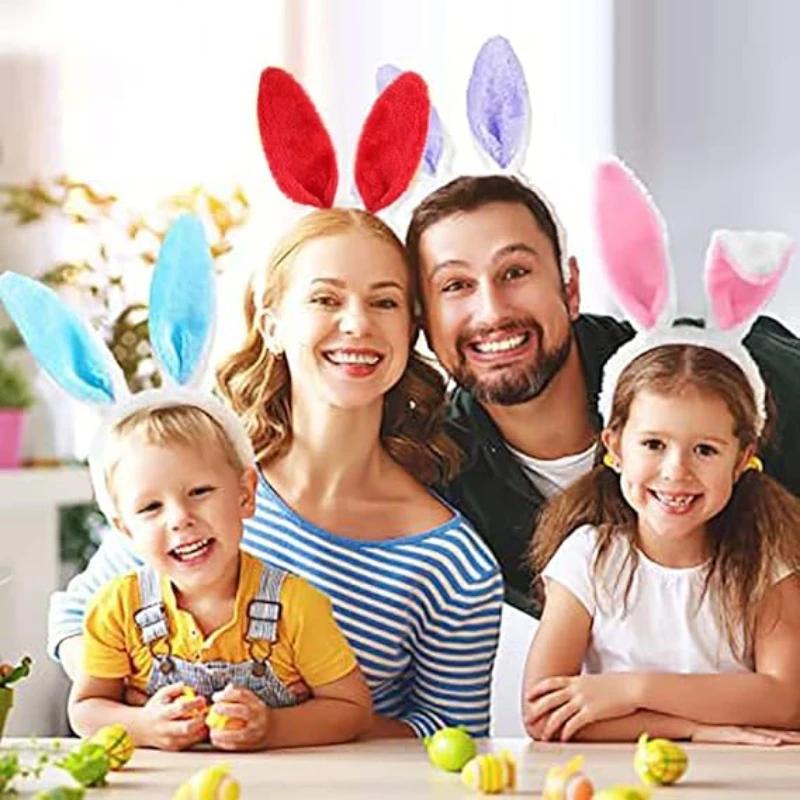 1-15 Stück rosa Hasenohren-Haarreifen, niedliche Plüsch-Hasenohren, Haarband, Osterdekoration, Kostümparty, Cosplay, Haarschmuck