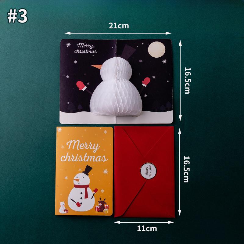 Merry Christmas Greeting Cards New Year 2025 Blessing Postcard Navidad Foldable Greeting Cards Xmas Tree Party Hanging Decor