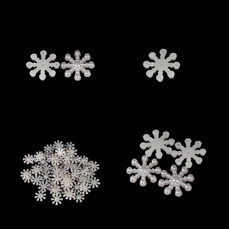 50 Stück Schneeflocke Flatback Perlen Verzierungen Weihnachts-Basteln Kartenherstellung