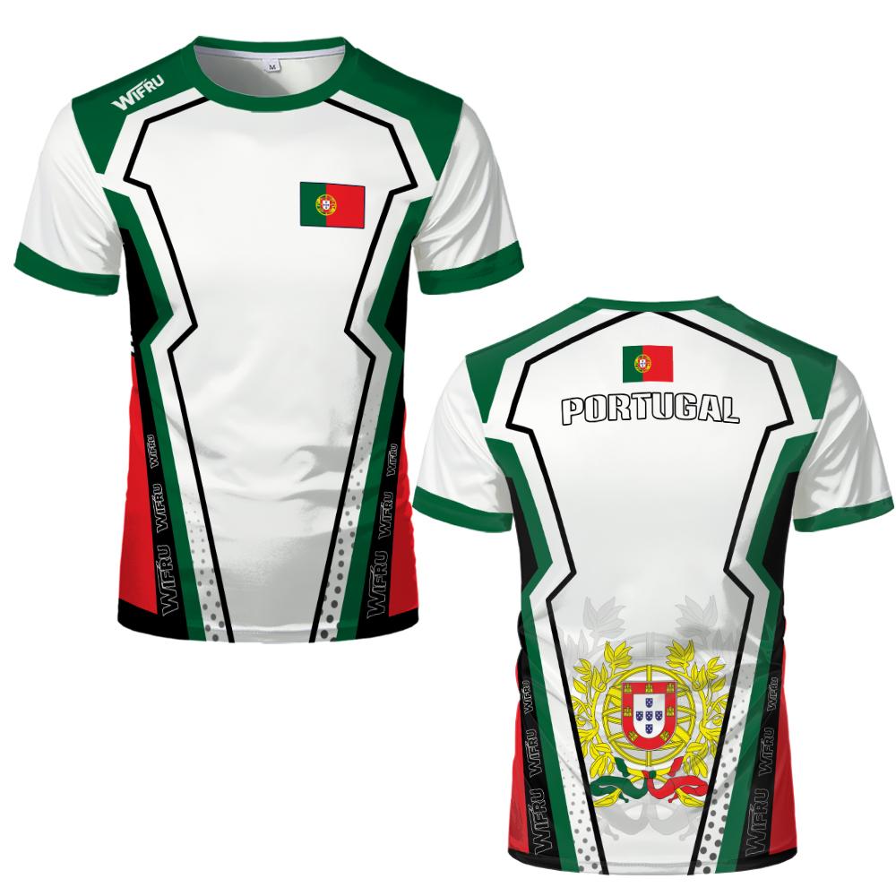 2026 New Portugal Flag Print T-shirt Summer Breathable Quick Drying Football Jersey Unisex Crew Neck Casual Sports Top Men Women