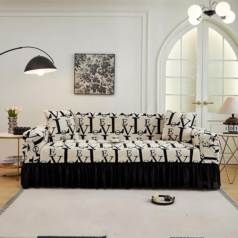 New Skirted Sofa Cover  All Season Universal Sofa Cover  Full Coverage  Anti Cat Scratch Protective Cover Home Textile and Home Decoration 90-140cm]