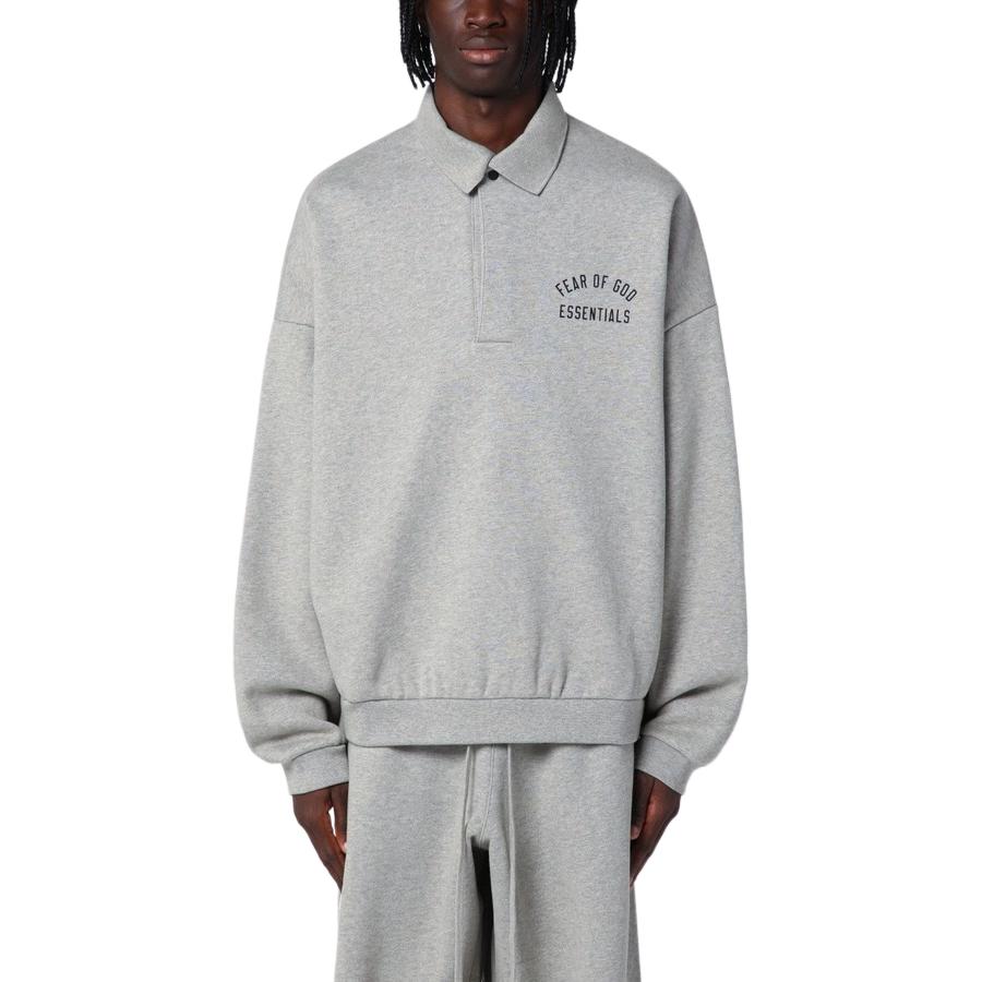 Fear of God Essentials Fleece Polo Dark Heather Men Tops Grey 192BT244391F