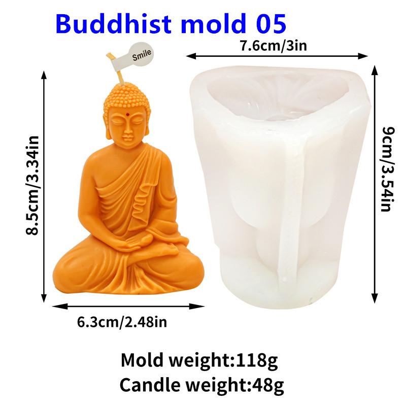 

3D Meditating Buddha Silicone Candle Mold DIY Chanting Buddha Design Buddhism Craft Aromatherapy Candles Gypsum Home Decor