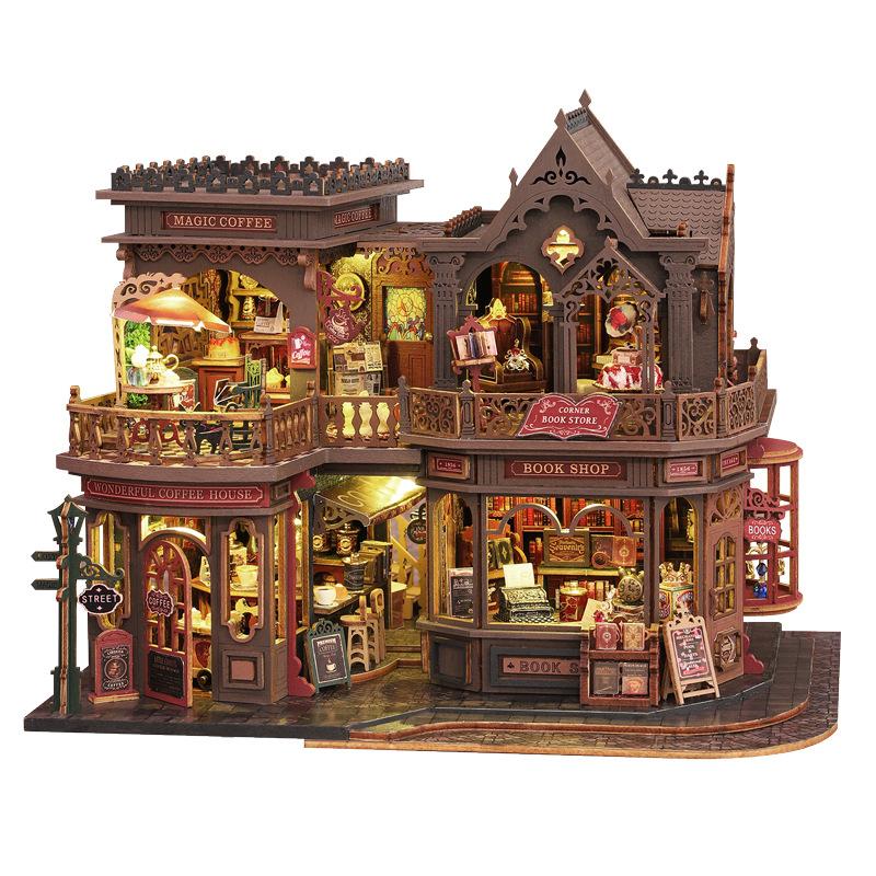 

Wooden Diy Doll House Miniature Furniture Twilight Letter Coffee Home Dollhouse Handmade Model Assembly Toys Birthday Gifts