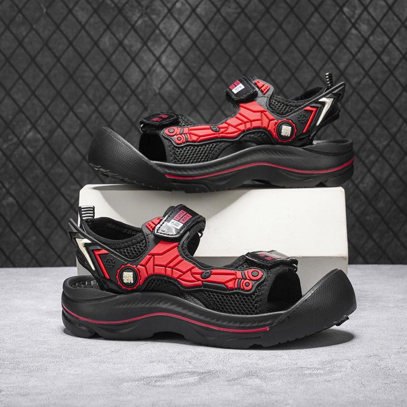 Boys' Non-Slip Sandals 2026 - Mech Style Closed-Toe Beach Shoes for Medium & Large Kids