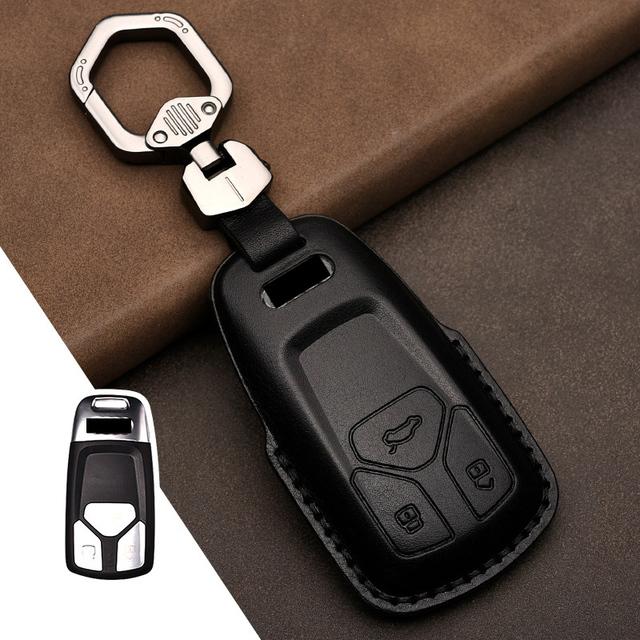 Leather Car Key Case Cover for A4 A4L A5 Q5 Q7 TT 2016 2017 Key 2016 2017 20 18 Styling Accessories
