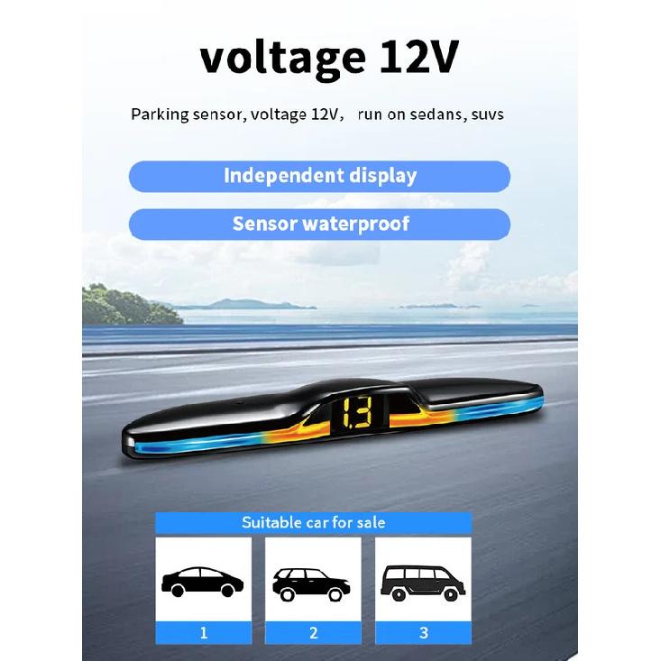 Voice Prompt 8-Probe Parking Sensor System 22mm 12V Reversing Radar Source Factory Car Parking Assistance Device