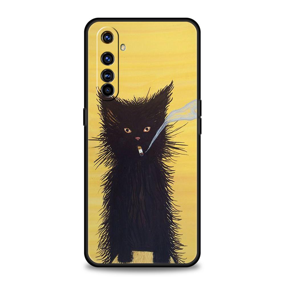 

Phone Case For Oppo A17 A31 A54 A57 A78 A79 A80 A98 Find X5 X6 Reno 7 8 10 11 12 13 F Pro 5G Soft TPU Fashion Kitten Smoking Bag Reno12 F
