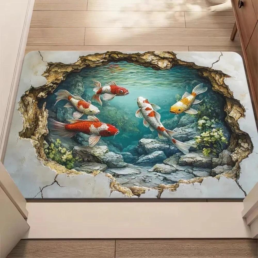 3D Optische Täuschung Fußmatte Rutschfest Schlafzimmer Türteppich Kreativität Badezimmer Teppich Heimdekoration