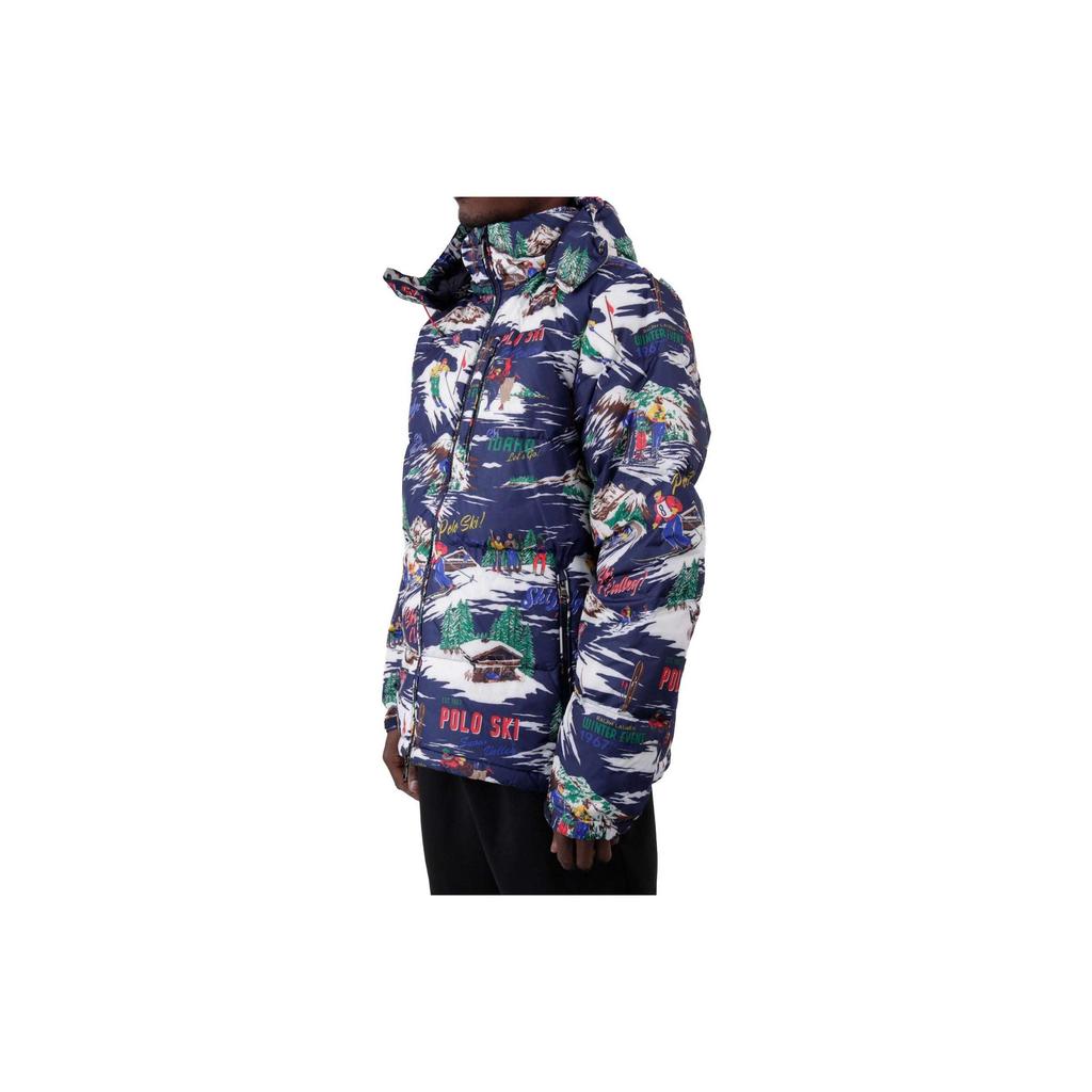 Polo Ralph Lauren Patterned Removable Hood Zippered Down Jacket Men Jackets Multicolor 710919262-001