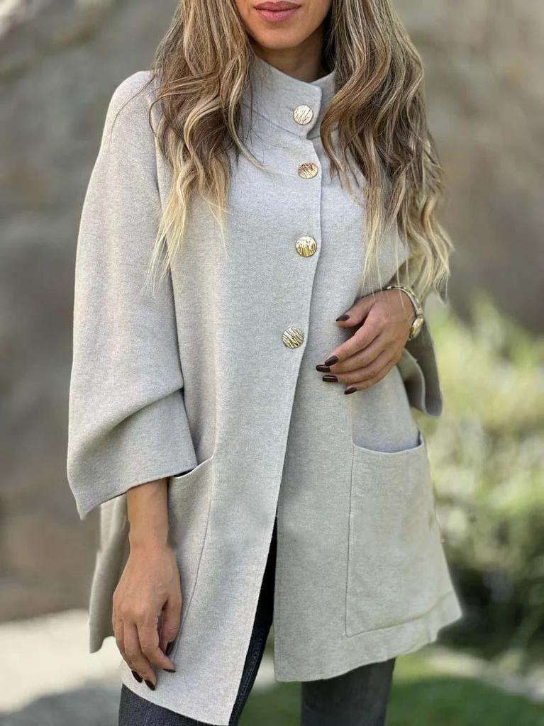 2025 European Autumn/Winter Women's Woolen Single-Breasted Cardigan Coat