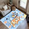 Bluey Family Adventure Customize Text Carpet Suitable for Living Rooms Study room Foyer Kitchen Anti-slip Rug Anime Office Decor