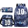 Football Star Athlete Peripheral Schoolbag Three-Piece Set Youth Outdoor Leisure Travel Backpack