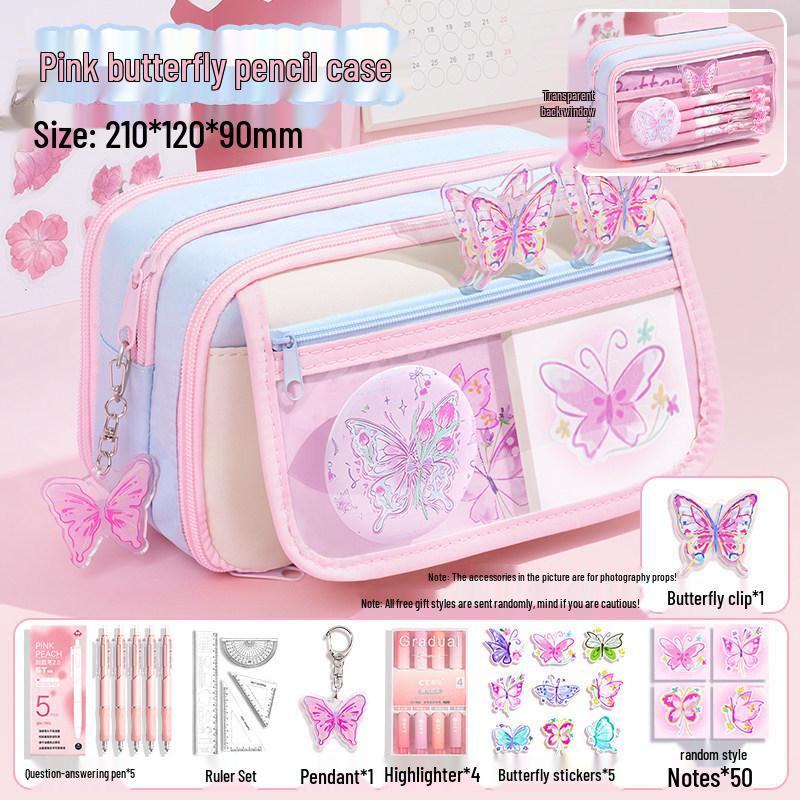13-Layer Large Capacity Butterfly Pencil Case - 2026 Popular Student Gift Stationery Set