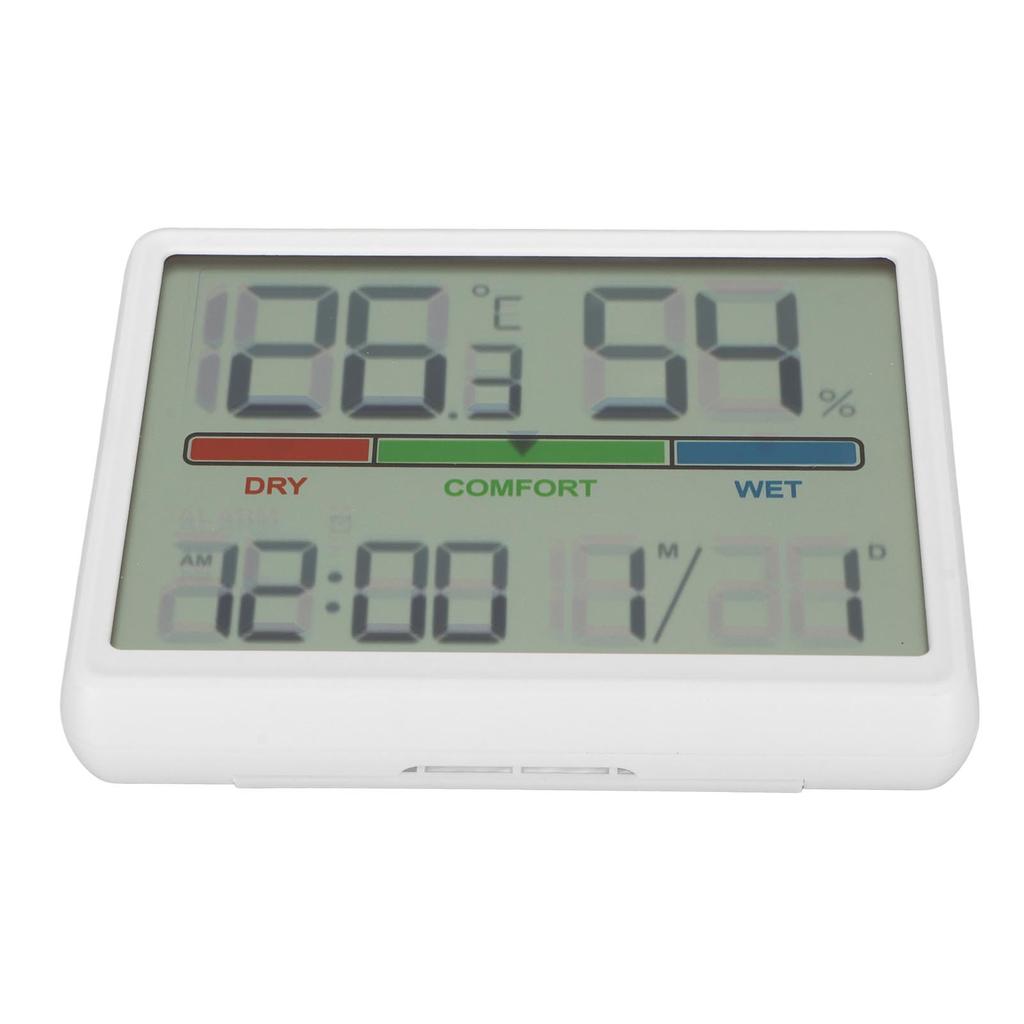 LED Desk Clock with with Temperature and Humidity Display 240mAh 1224H Digital Alarm Clock with