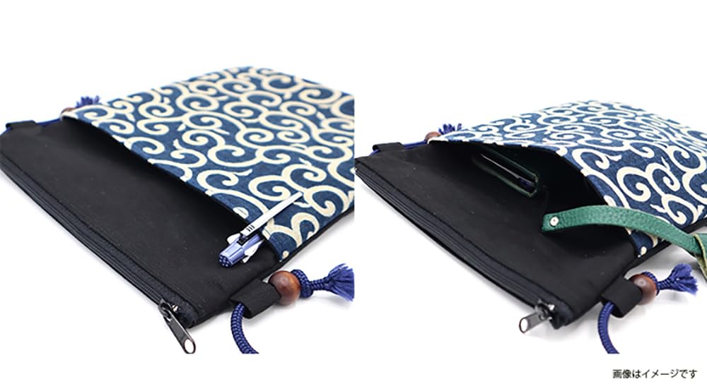 Maruzen Taška cez rameno Pochette Vzor Arabesque Vyrobené v Japonsku Tmavo modrá x 25 x Cca. 19.5 0.8cm