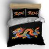 Chinese Dragon Decorative Set Bedding Set With 1 Duvet Cover 2 Pillowcases Single Double King Queen, Gift