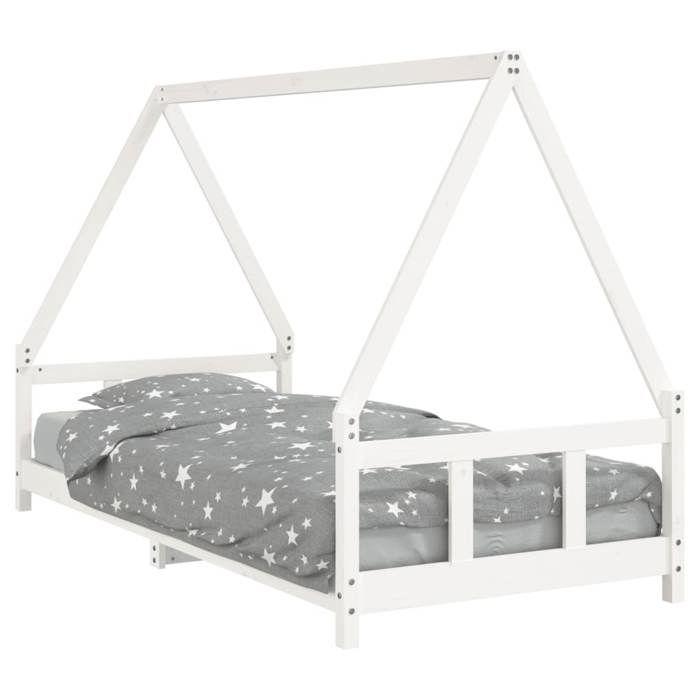 VidaXL Bed Frames for Children, Single Bed with Slatted Base, Bedroom Furniture, Scandinavian, White 90x200 Cm 834454