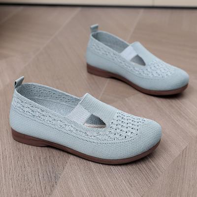 Old Beijing Summer Fly-woven Mesh Breathable Soft Sole One-pedal Lazy Shoes Casual Fashion Versatile Walking Mother Shoes