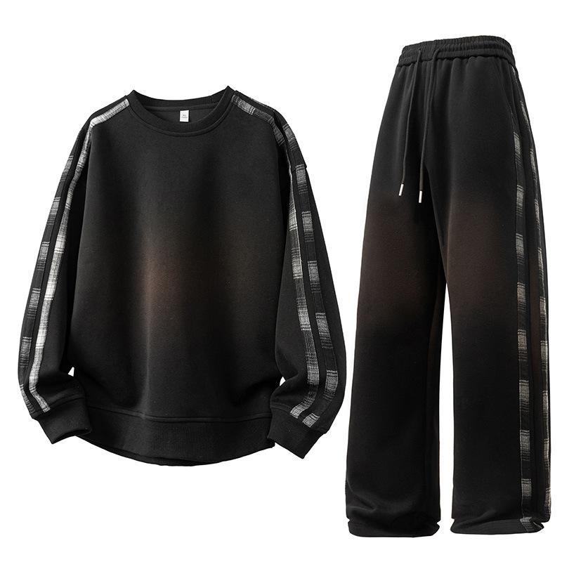 

Men s Loose-Fit Cotton Loungewear Set For And 2025 New Style Casual Long-Sleeve Top And Long Pants Pajama Set M