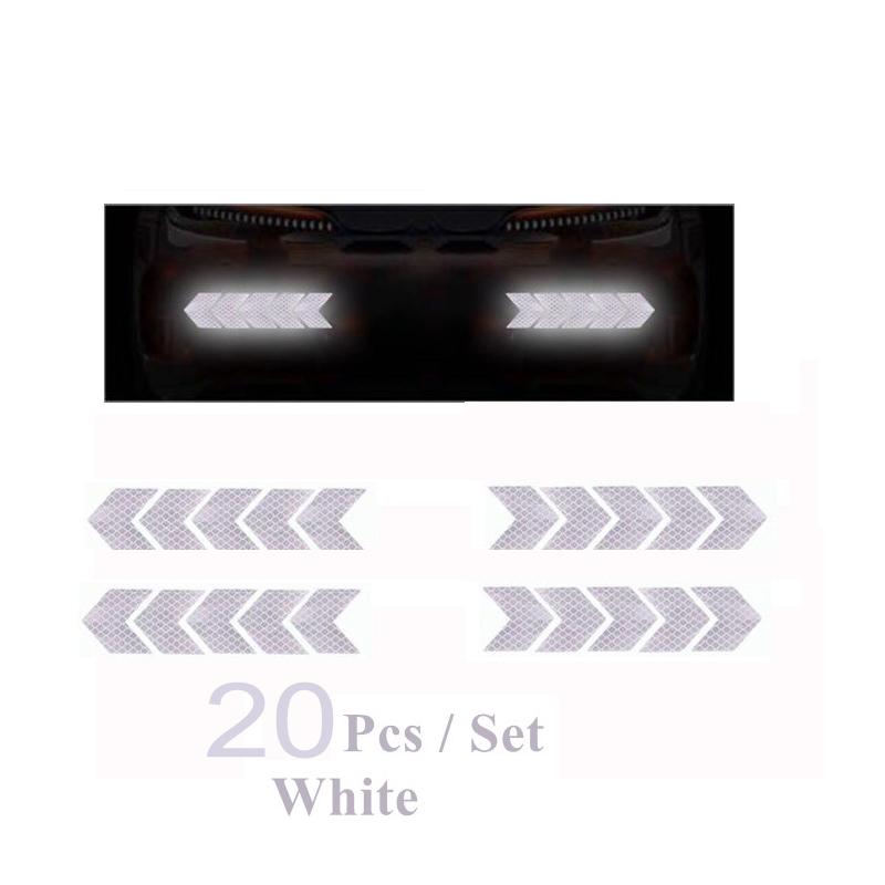 6/20 Stück Reflektierender Pfeilaufkleber für Autos Sicherheitswarnaufkleber für Auto Stoßstange Kofferraum Reflektor Gefahrenband Auto Styling Leuchtfolie