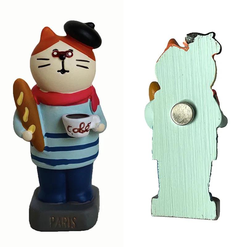 Resin Cute Cartoon Cat Fridge Magnetic Sticker Kawaii Zakka 3D Refrigerator Magnet Magnets Home Decoration Creative BirthdayGift