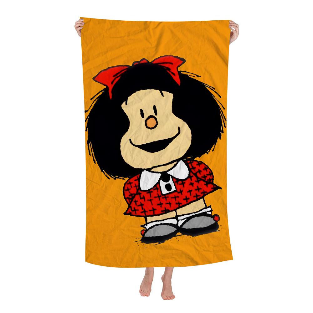 Argentina Quino Mafalda Girl Big Microfiber Beach Towels Quick Dry Towel Sand Beach Towels Pool Towel for Travel Swim Pool Yoga