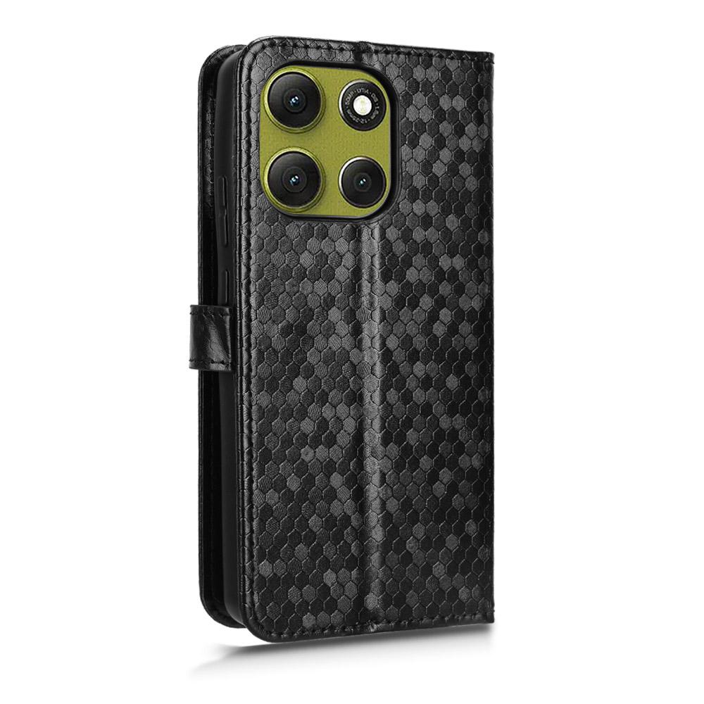 For Motorola Moto G86 Power 5G Wallet Case Dot Pattern Imprint PU Leather Phone Cover with Wrist Strap