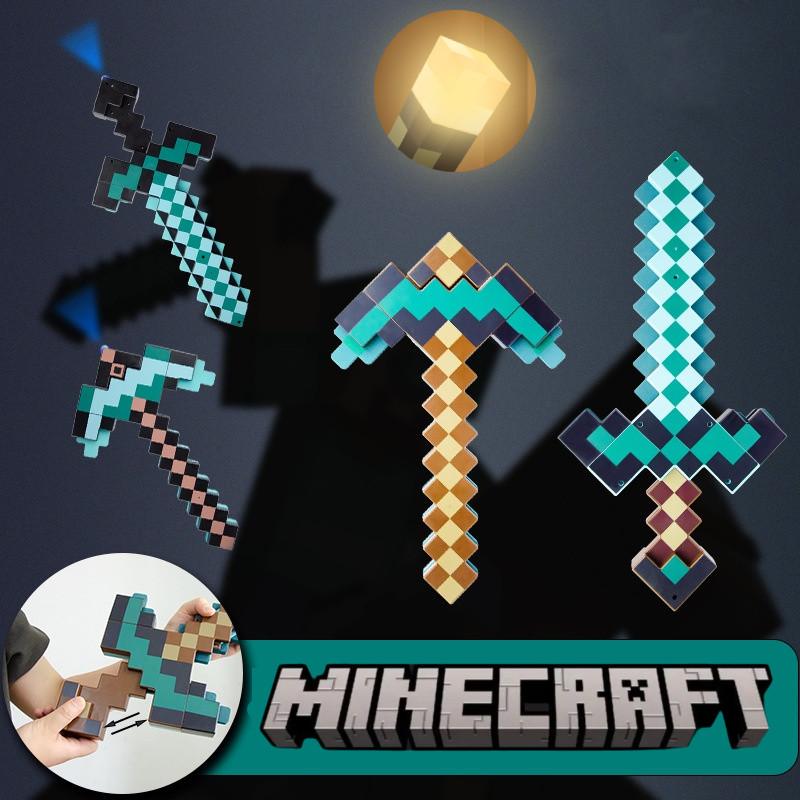 Up Minecraft Light Torch Night Lamp Usb Rechargeable Miner Ore Toy Gift Gaming