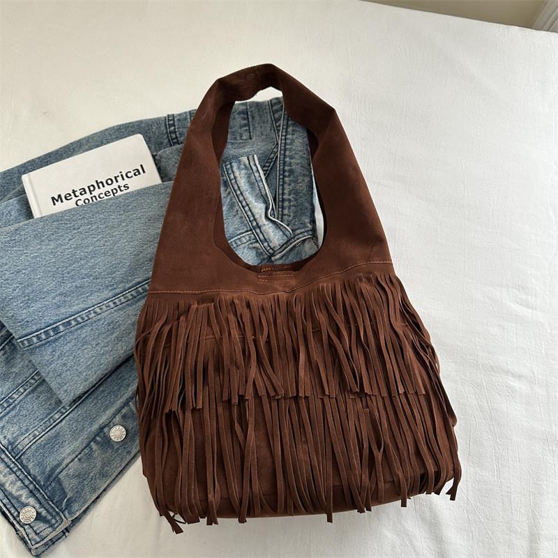 Tote Bohemian Bag Vintage Stitching Detail Soft Structured Minimalist For