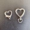 Silver Zinc Alloy Lobster Clasp Keychain with Heart Pendant