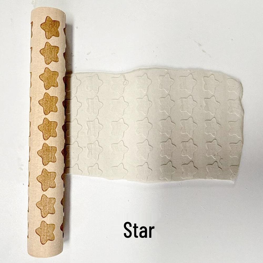 Wood Grain Embossed Rolling Pin for Clay and Baking