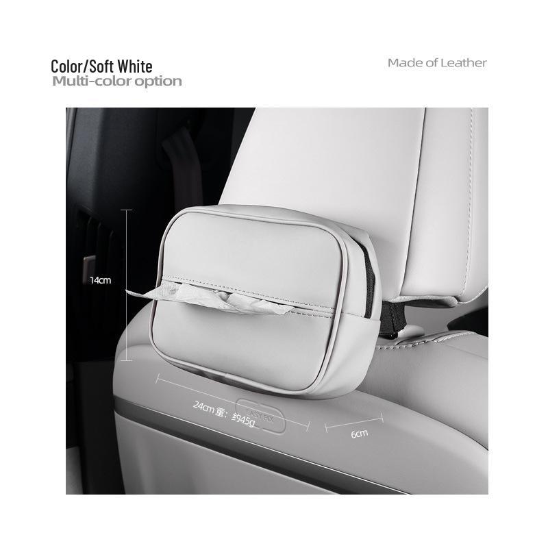 Letao L60 Leather Zipper Seat Tissue Bag - Original Car Color, Convenient Storage for Interior.