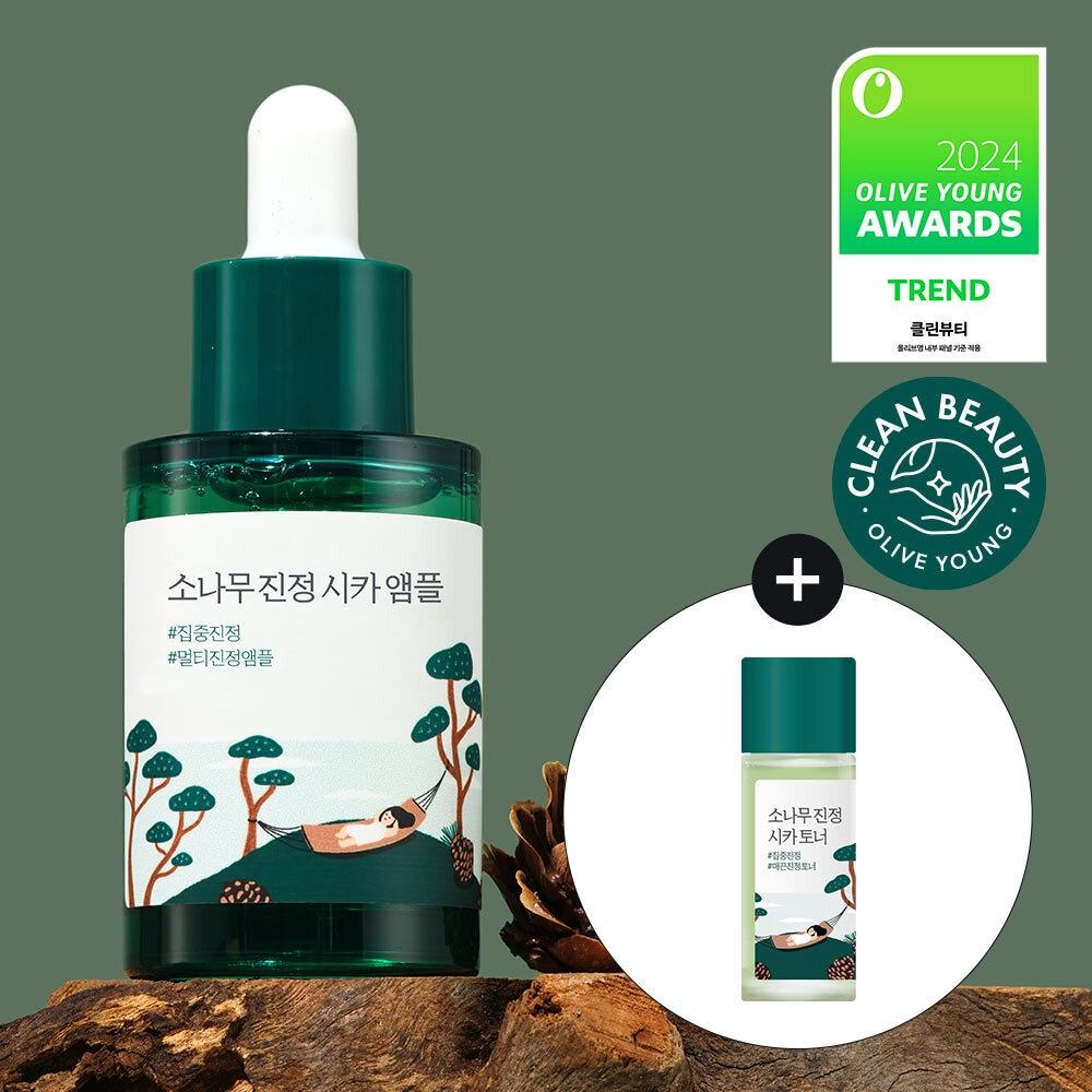 Round Lab [intensive Calming] Round Lab Pine Tree Soothing Cica Ampoule 30ml Project  + Toner 20ml 
