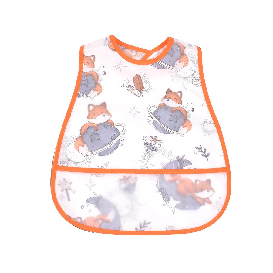 Waterproof Cartoon Baby Bib - Adjustable EVA Cotton Feeding Bib for Boys & Girls