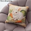 Cute Rabbit Carrot Cabbage Print Pillow Case Pattern Cushion Cover Suitable For Sofa Bedroom Car Pillow Cover