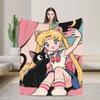 Sailor Moon Plush Blanket Boy Girl  Flannel Throw Blanket For Living Room Super Soft Custom Quality Bedspread Birthday Present