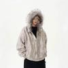 Men's Winter Warm American Retro Mountain Eagle Cotton Jacket with Fur Collar Hoodie - Trendy Cleanfit Fashion Outerwear