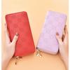Wallet for Women, Long, European and American, Shiny Leather, Double Zipper Handbag, Large Capacity, Double-layer Phone Bag, Frosted Wrist Wallet