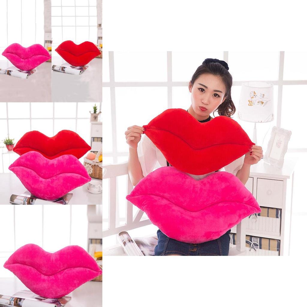 Luxuriös weiches rotes Lippenförmiges Plüschkissen Ideal für Komfort und Geschenke
