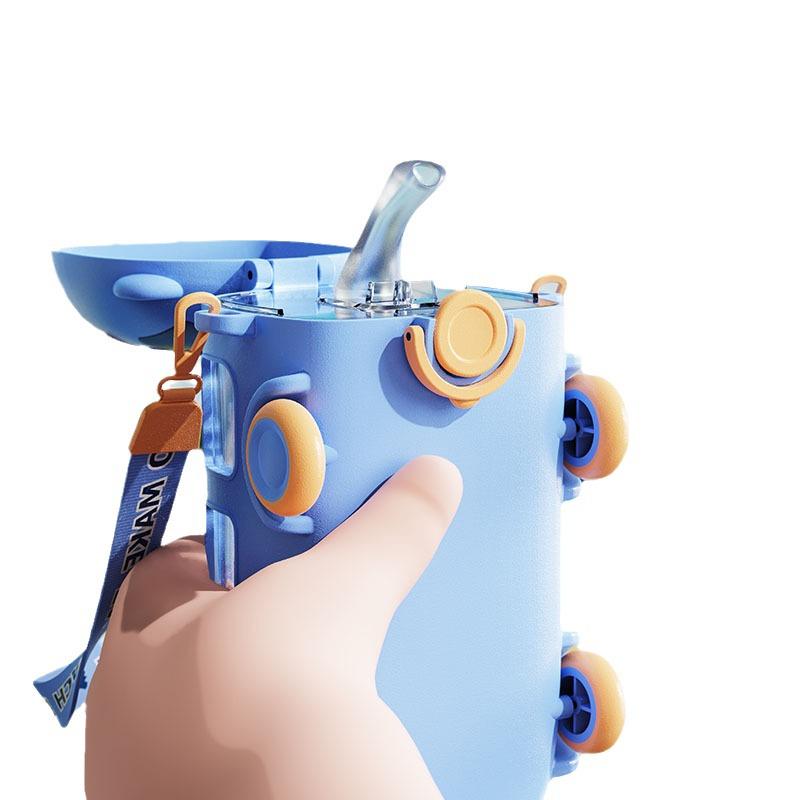 Baby Bus Car Children's Tritan Water Cup with Straw - High-Value Plastic Toy Cup