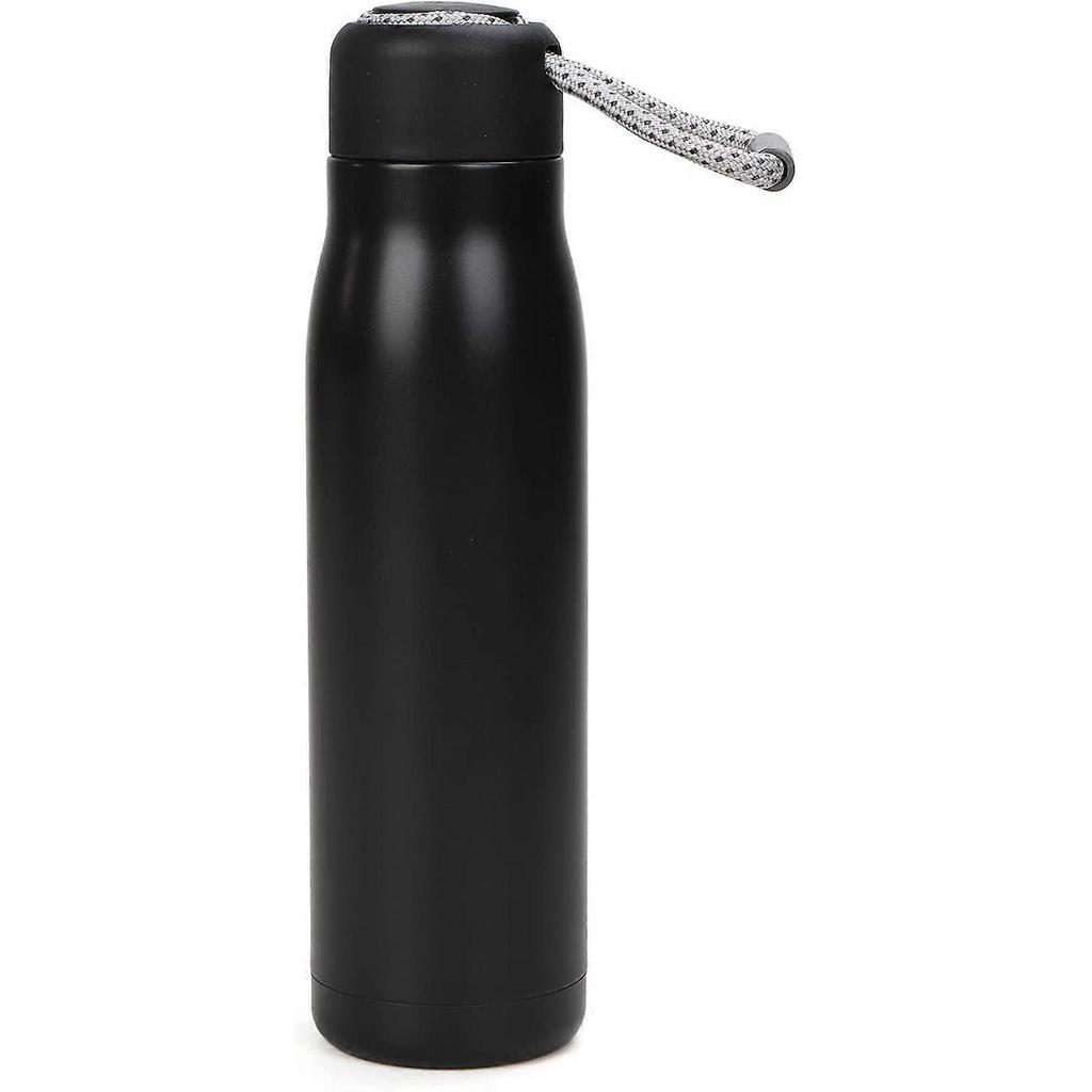 Stainless Steel Water Bottle Vacuum Insulated Thermo Flask Reusable Sports Bottle, 18 Oz,Black