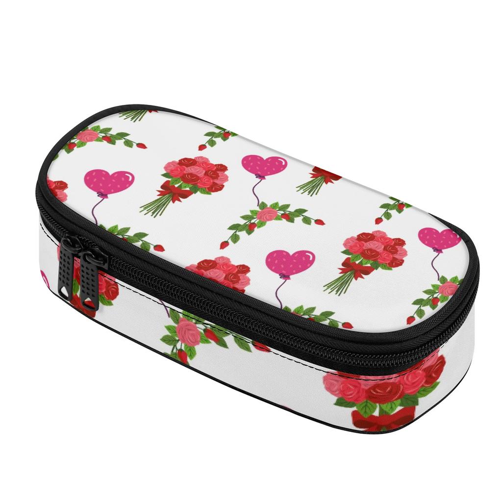 Pencil Bag Wear Resistant Polyester High Capacity Secure Zipper with Mesh Pocket Removable Divider and Pen Slots for Boys Girls