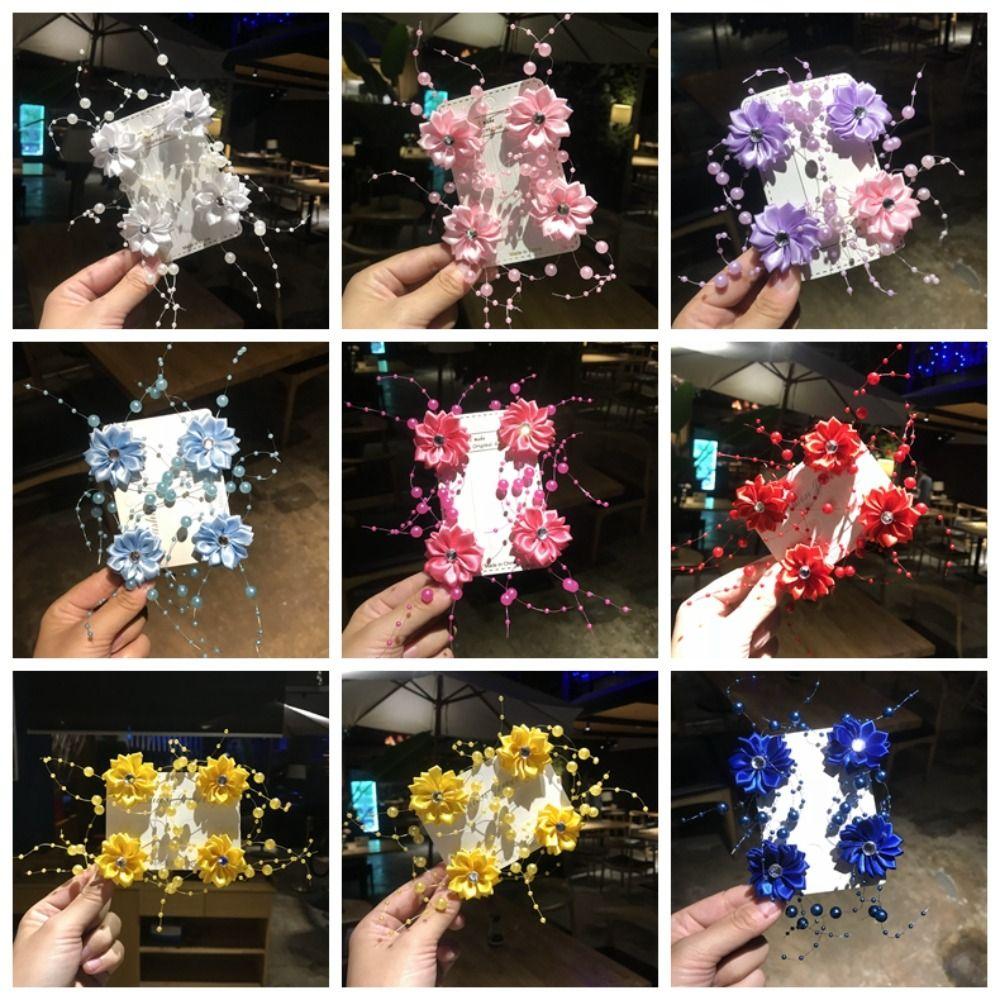 4PCS Exquisite Bridal Headdress Flower Beads Wedding Headwear New Bridal Hairpin  Hair Jewelry
